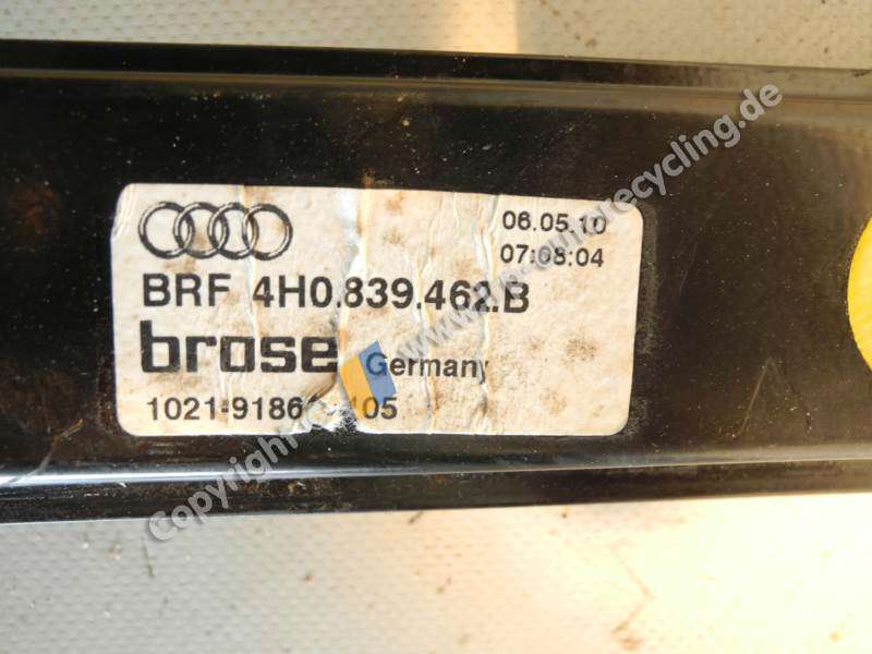 Audi A8 A8 lang D4 4H Bj.2009 Fensterhebermechanik hinten rechts 4H0839462B